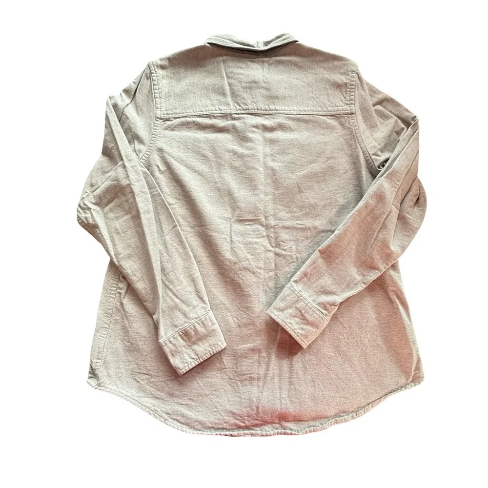 L.L. Bean Women’s Light Gray 100% Cotton Button Down Shirt Size Medium Casual - Picture 5 of 9